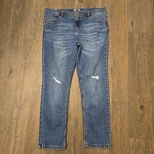 Wonder Nation Kids Size 14 Husky Slim Blue Jeans Distressed Denim Boys Pants